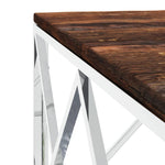 Coffee Table Stainless Steel and Solid Wood Reclaimed - Bargainia.com - 