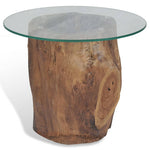 Coffee Table Teak Glass 50x40 cm - Bargainia.com - 
