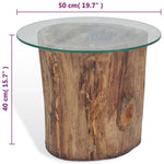 Coffee Table Teak Glass 50x40 cm - Bargainia.com - 