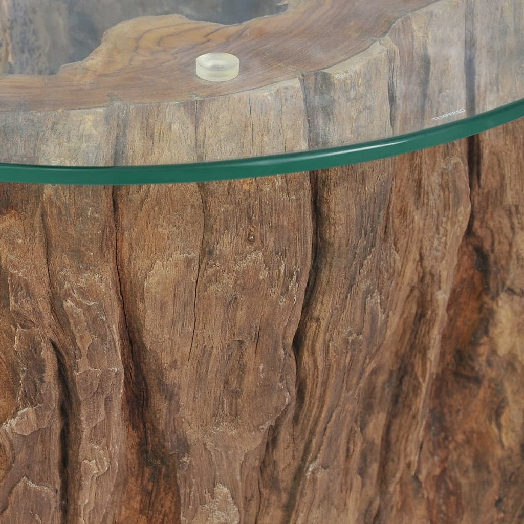 Coffee Table Teak Glass 50x40 cm - Bargainia.com - 8718475568322 - 245069