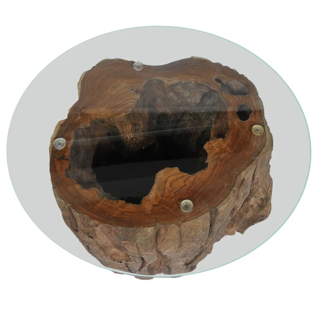 Coffee Table Teak Glass 50x40 cm - Bargainia.com - 8718475568322 - 245069