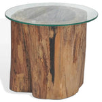 Coffee Table Teak Glass 50x40 cm - Bargainia.com - 