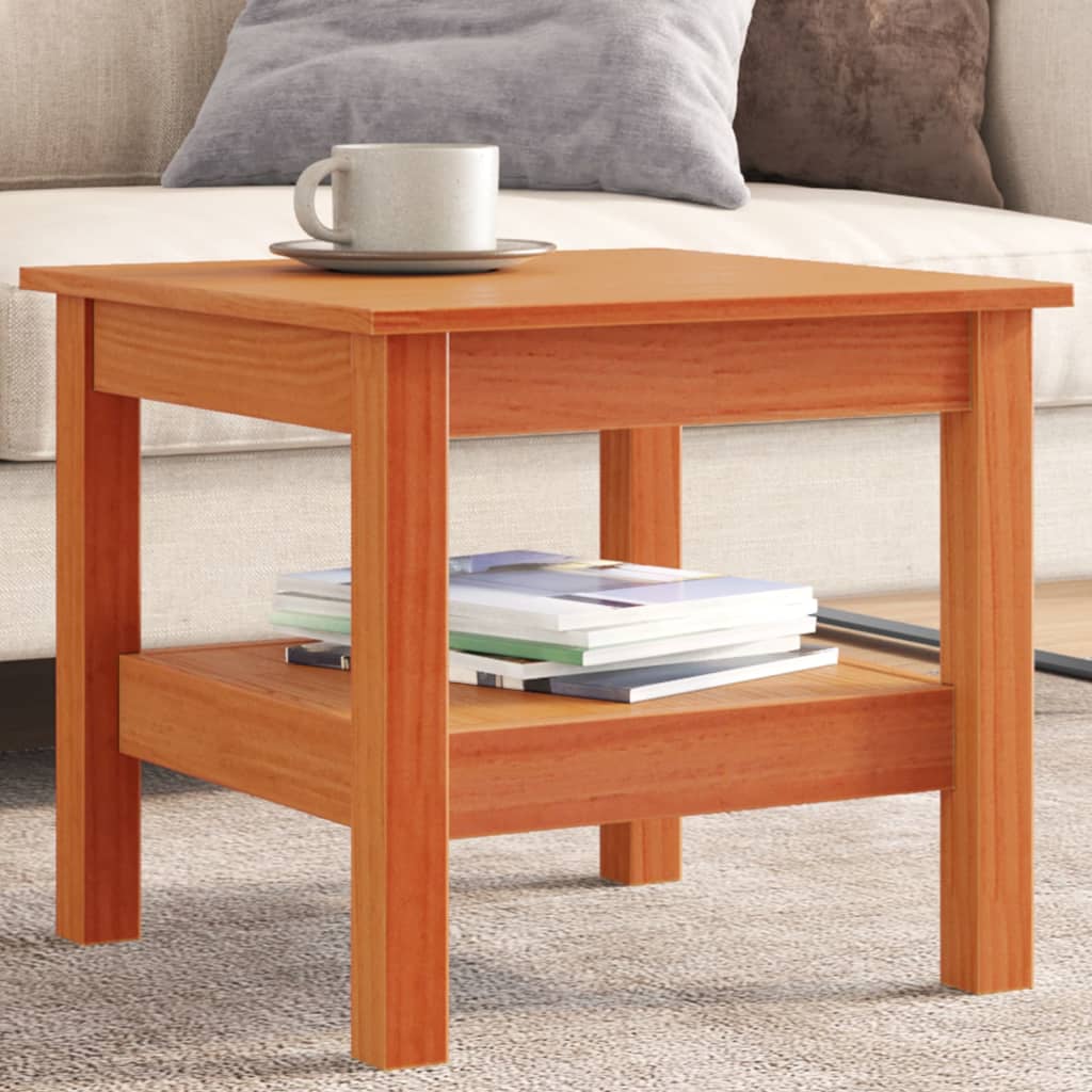 Coffee Table Wax Brown 45x45x40 cm Solid Wood Pine - Bargainia.com - 