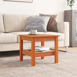 Coffee Table Wax Brown 45x45x40 cm Solid Wood Pine - Bargainia.com - 