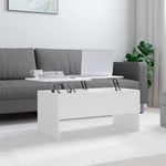 Coffee Table White 102x50.5x46.5 cm Engineered Wood - Bargainia.com - 