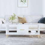 Coffee Table White 102x50x40 cm Engineered Wood - Bargainia.com - 