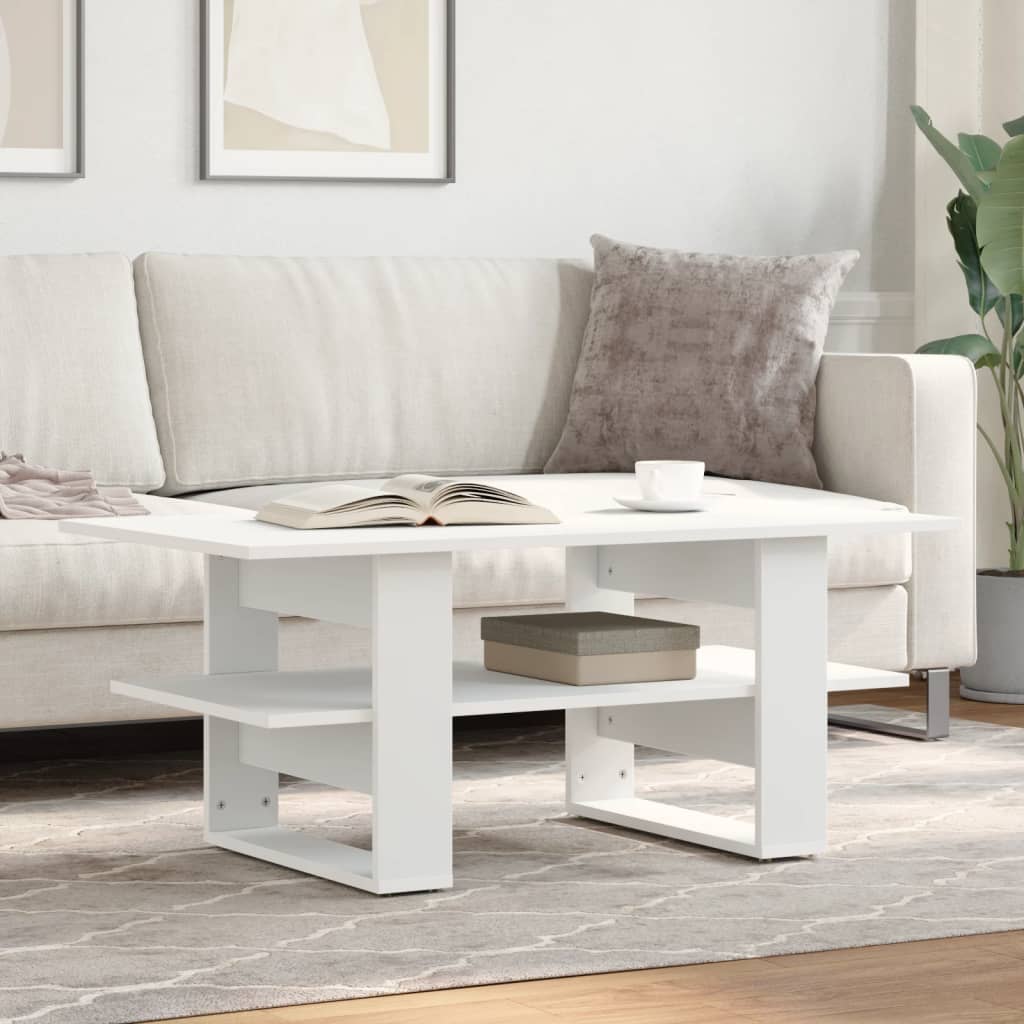 Coffee Table White 102x55x42 cm Engineered Wood - Bargainia.com - 