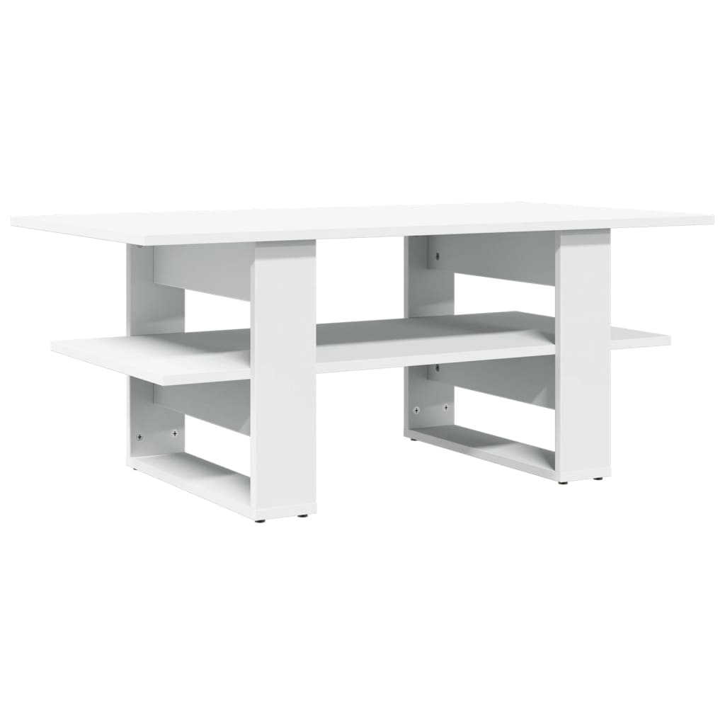 Coffee Table White 102x55x42 cm Engineered Wood - Bargainia.com - 