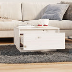 Coffee Table White 55x56x32 cm Solid Wood Pine - Bargainia.com - 