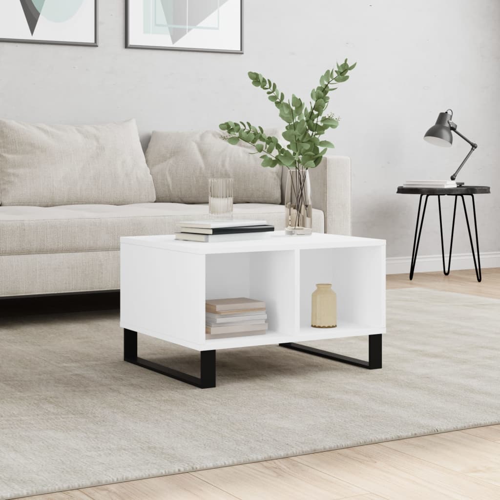 Coffee Table White 60x50x36.5 cm Engineered Wood - Bargainia.com - 