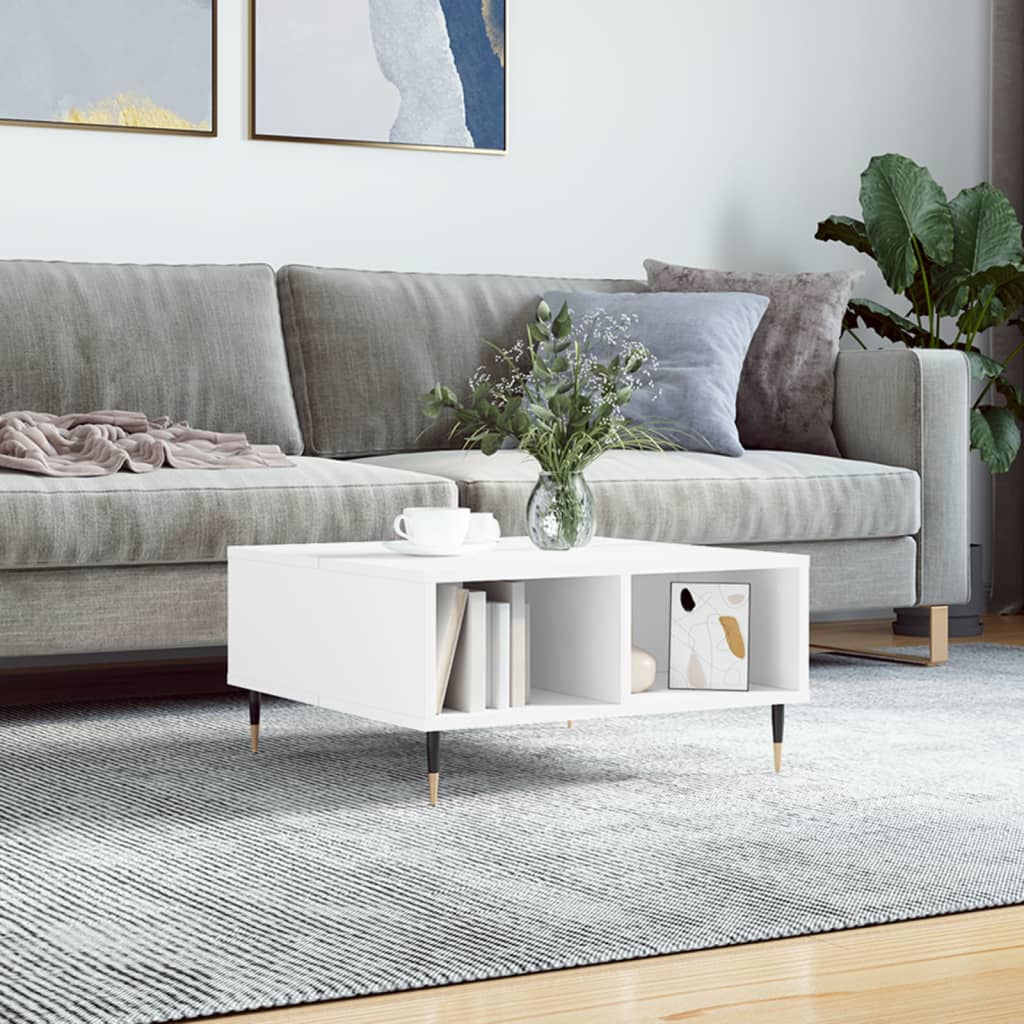 Coffee Table White 60x60x30 cm Engineered Wood - Bargainia.com - 