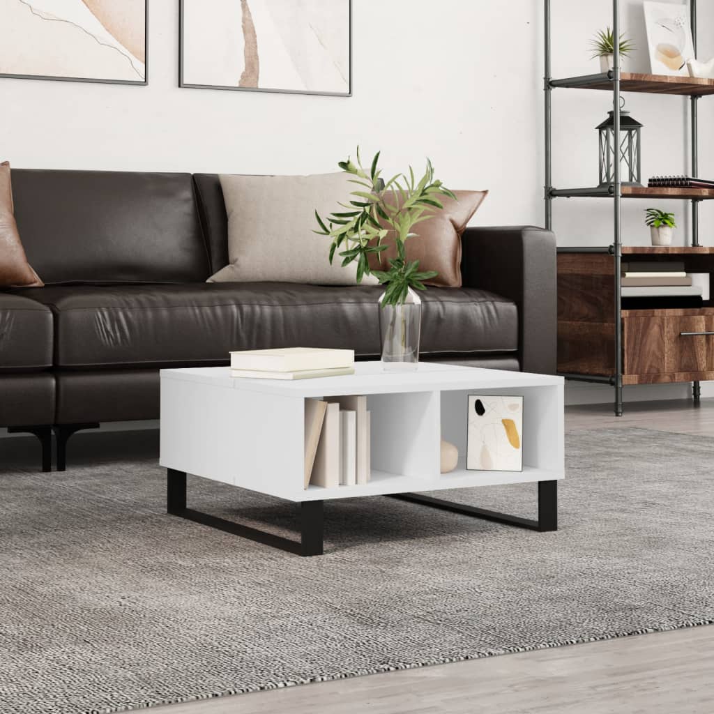 Coffee Table White 60x60x30 cm Engineered Wood - Bargainia.com - 