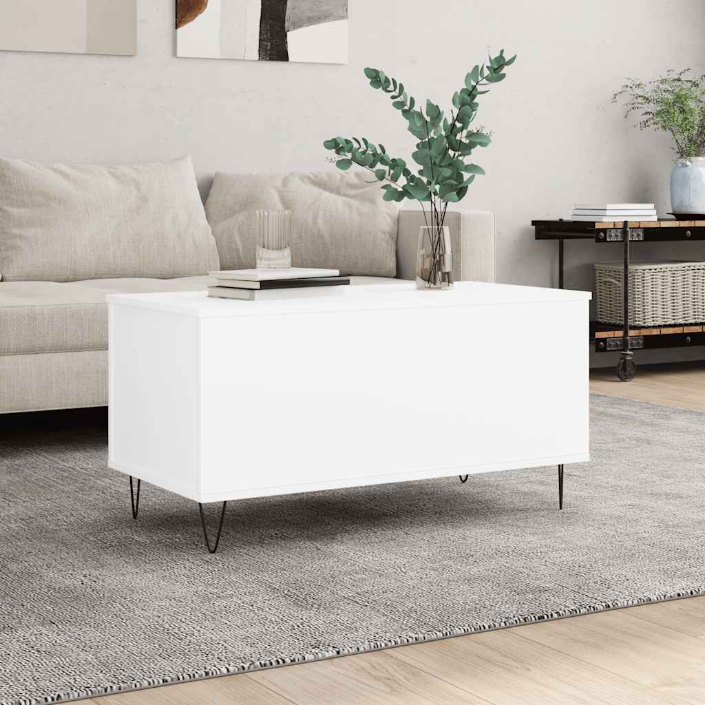 Coffee Table White 90x44.5x45 cm Engineered Wood - Bargainia.com - 