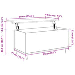 Coffee Table White 90x44.5x45 cm Engineered Wood - Bargainia.com - 