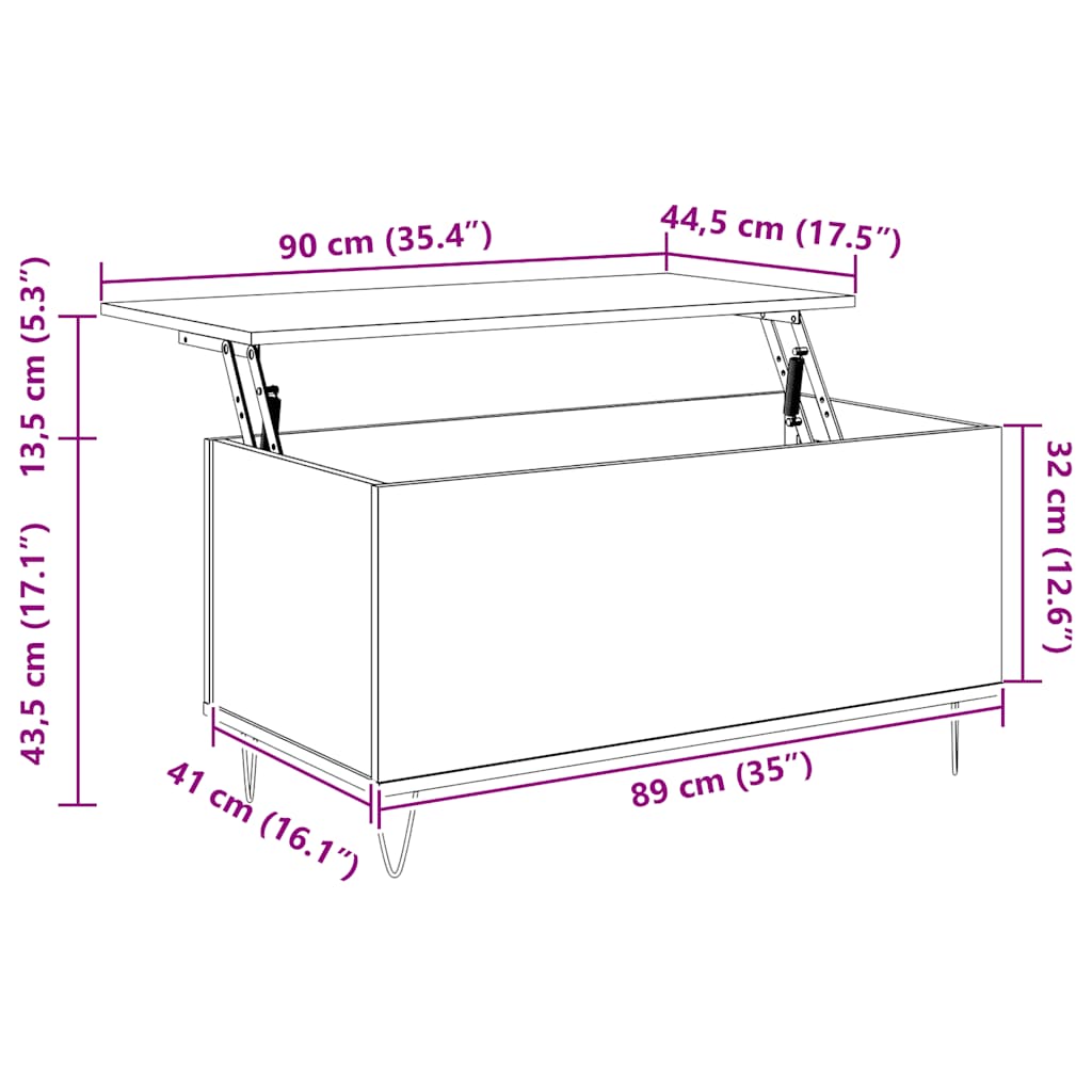 Coffee Table White 90x44.5x45 cm Engineered Wood - Bargainia.com - 