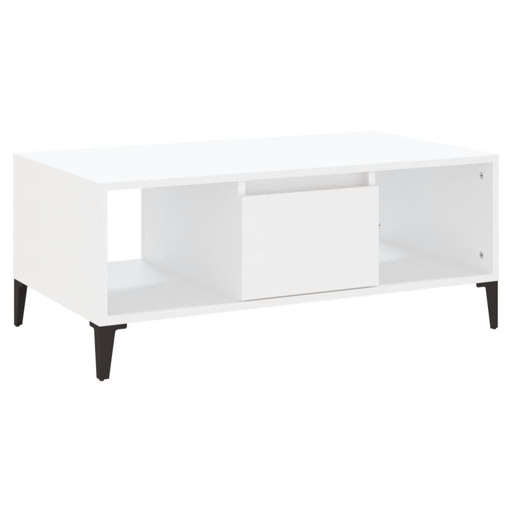 Coffee Table White 90x50x36.5 cm Engineered Wood - Bargainia.com - 