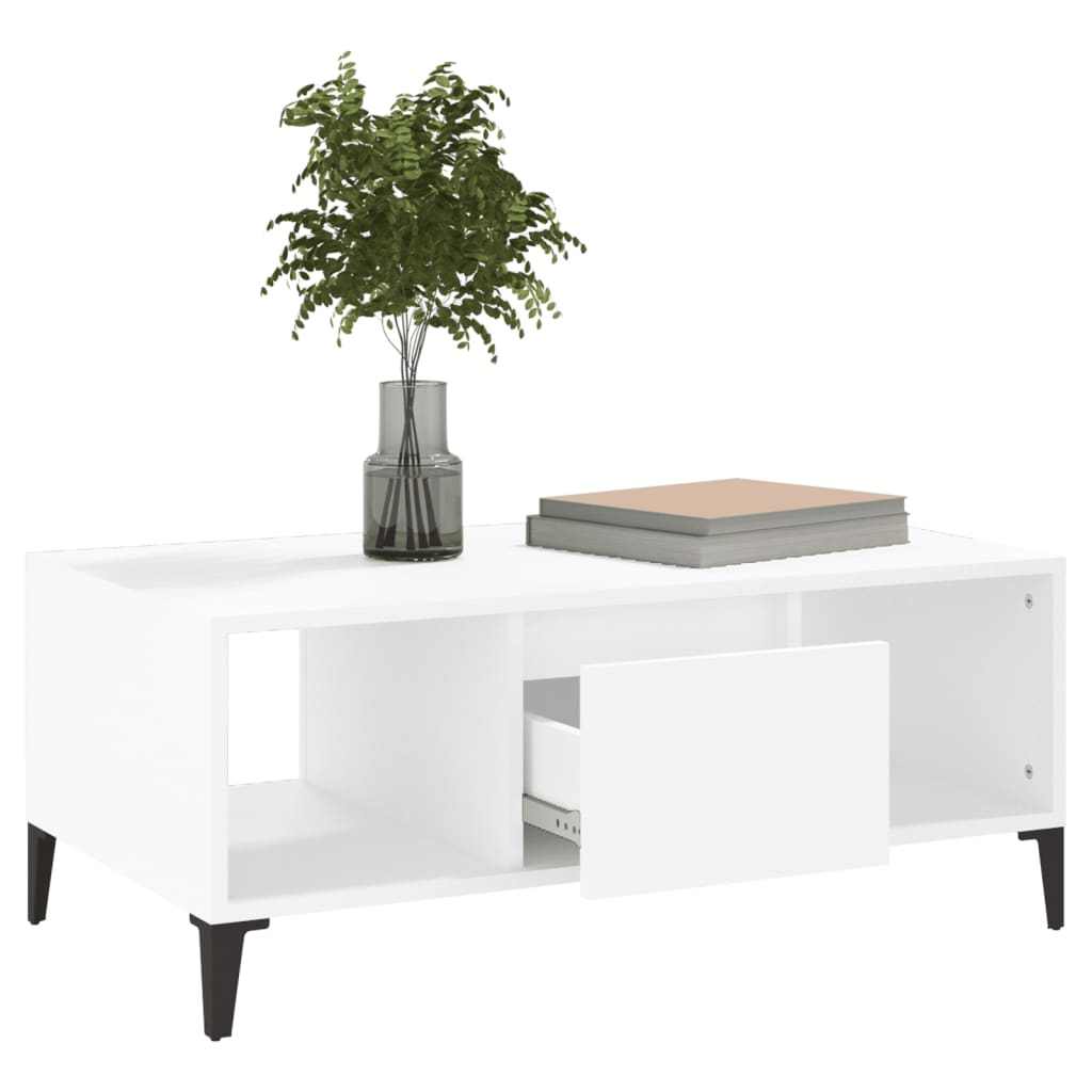 Coffee Table White 90x50x36.5 cm Engineered Wood - Bargainia.com - 8720845670139 - 821068