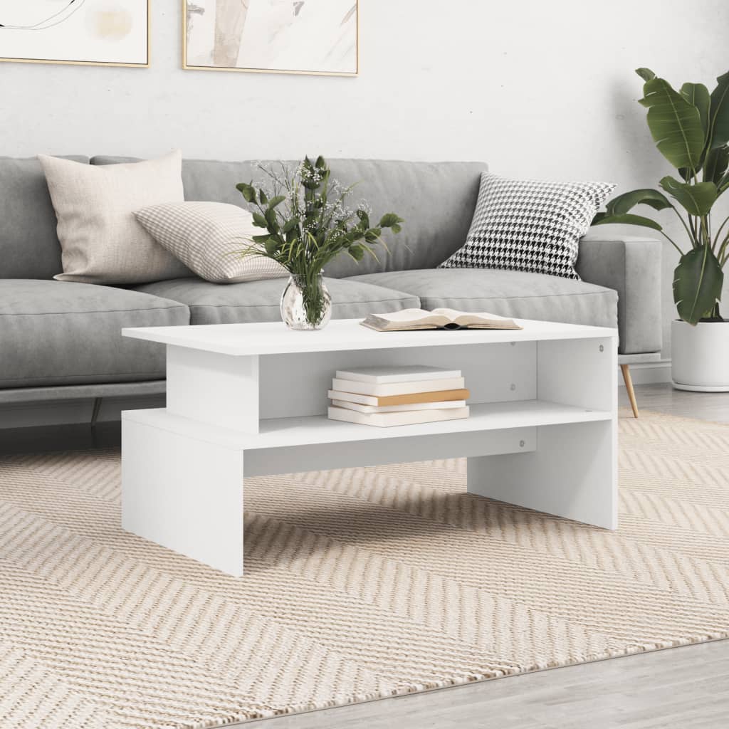 Coffee Table White 90x55x42.5 cm Engineered Wood - Bargainia.com - 