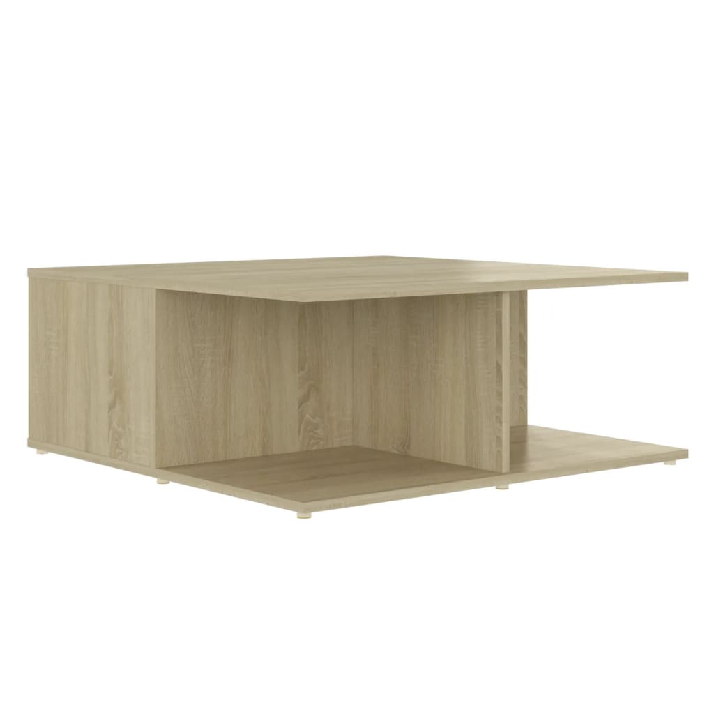 Coffee Table White and Sonoma Oak 80x80x31 cm Engineered Wood - Bargainia.com - 8720286560822 - 806881