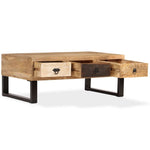 Coffee Table with 3 Drawers Solid Mango Wood 90x50x35 cm - Bargainia.com - 