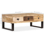 Coffee Table with 3 Drawers Solid Mango Wood 90x50x35 cm - Bargainia.com - 