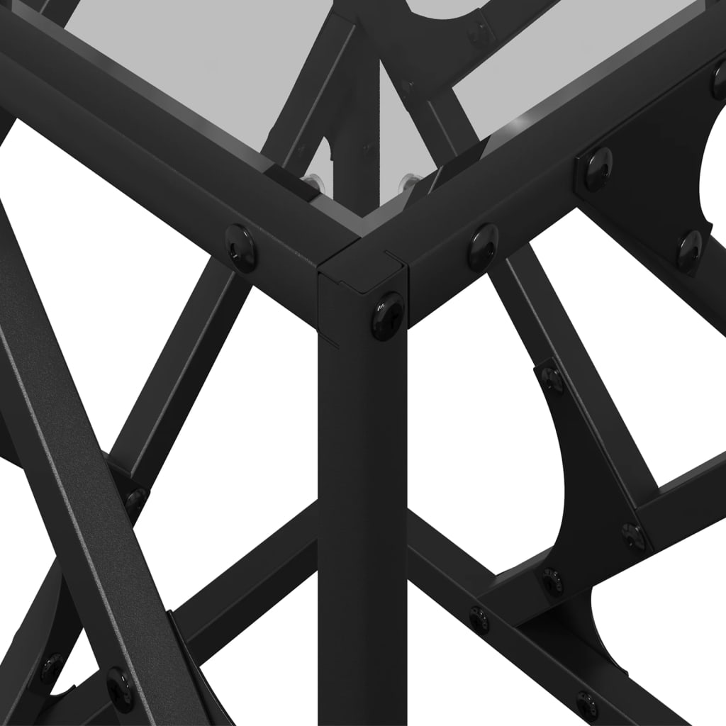 Coffee Table with Black Glass Top 30x30x41 cm Steel - Bargainia.com - 