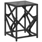 Coffee Table with Black Glass Top 30x30x41 cm Steel - Bargainia.com - 