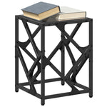 Coffee Table with Black Glass Top 30x30x41 cm Steel - Bargainia.com - 