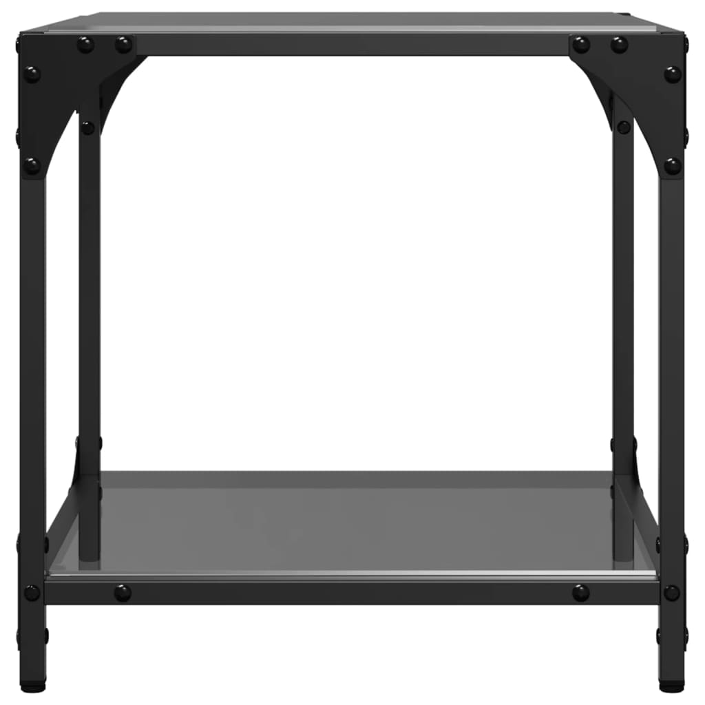 Coffee Table with Black Glass Top 40x40x40 cm Steel - Bargainia.com - 