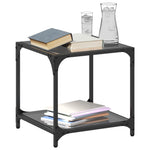 Coffee Table with Black Glass Top 40x40x40 cm Steel - Bargainia.com - 