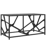 Coffee Table with Black Glass Top 78.5x40x41 cm Steel - Bargainia.com - 