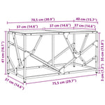 Coffee Table with Black Glass Top 78.5x40x41 cm Steel - Bargainia.com - 