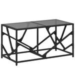 Coffee Table with Black Glass Top 78.5x40x41 cm Steel - Bargainia.com - 