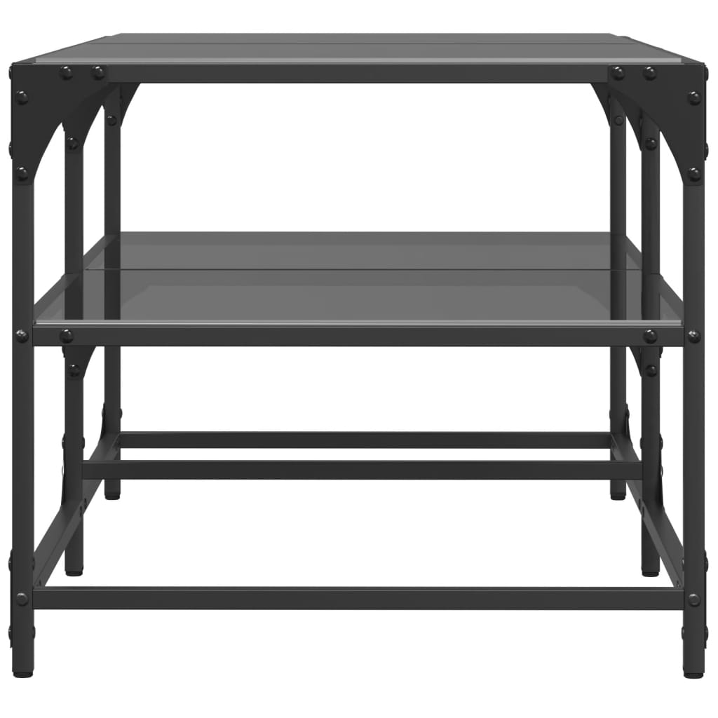 Coffee Table with Black Glass Top 98.5x50x45 cm Steel - Bargainia.com - 8721102637780 - 846013