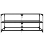 Coffee Table with Black Glass Top 98.5x50x45 cm Steel - Bargainia.com - 
