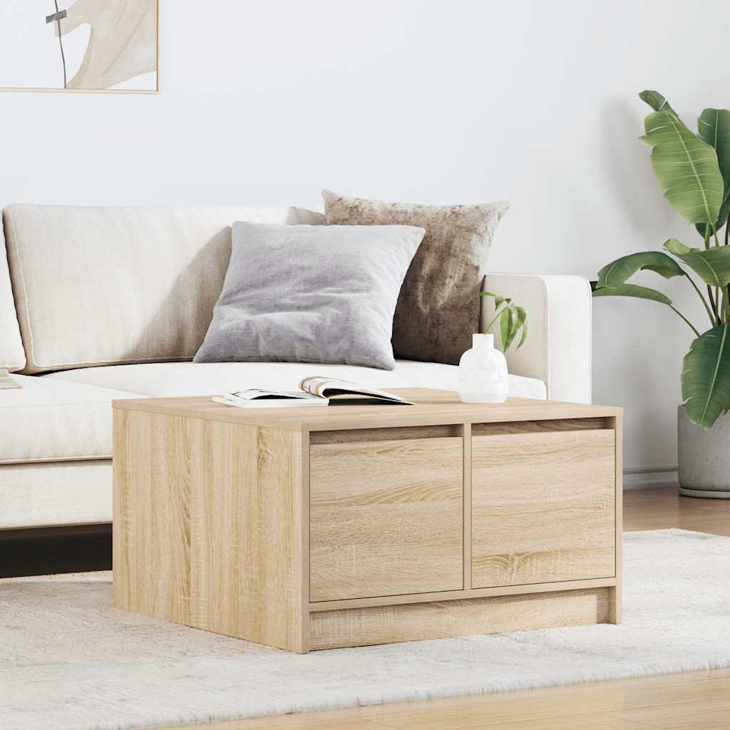 Coffee Table with Drawers Sonoma Oak 70.5x70x40 cm - Bargainia.com - 