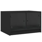 Coffee Table with Glass Doors Black 68x50x42 cm - Bargainia.com - 