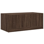 Coffee Table with Glass Doors Brown Oak 102x50x42 cm - Bargainia.com - 