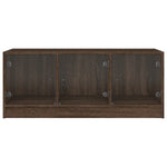 Coffee Table with Glass Doors Brown Oak 102x50x42 cm - Bargainia.com - 