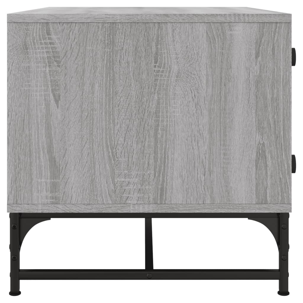 Coffee Table with Glass Doors Grey Sonoma 68.5x50x50 cm - Bargainia.com - 