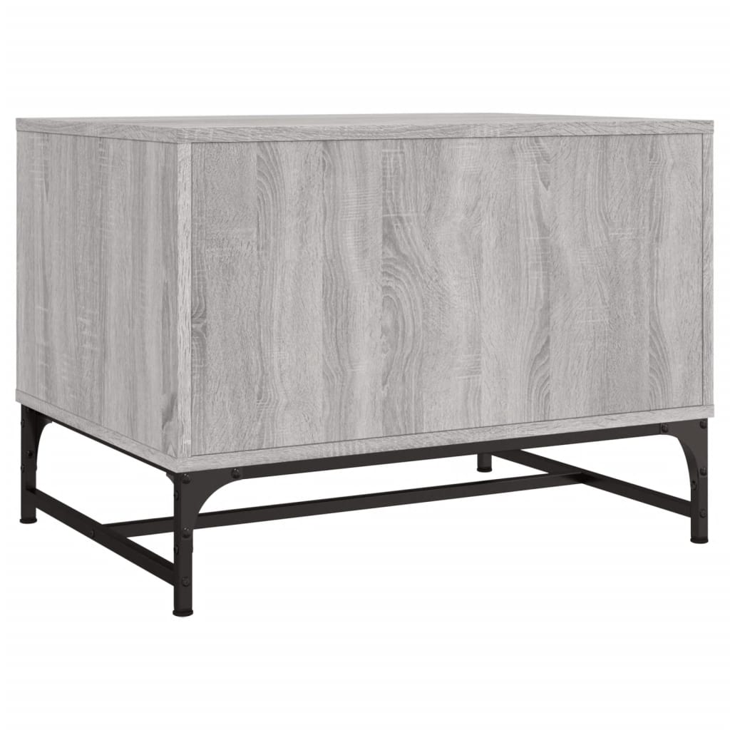 Coffee Table with Glass Doors Grey Sonoma 68.5x50x50 cm - Bargainia.com - 