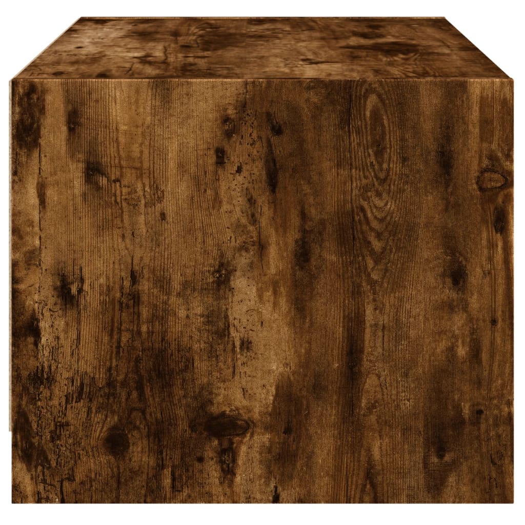 Coffee Table with Glass Doors Smoked Oak 68x50x42 cm - Bargainia.com - 