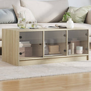 Coffee Table with Glass Doors Sonoma Oak 102x50x42 cm - Bargainia.com - 8721012213654 - 836415