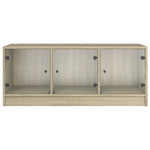 Coffee Table with Glass Doors Sonoma Oak 102x50x42 cm - Bargainia.com - 
