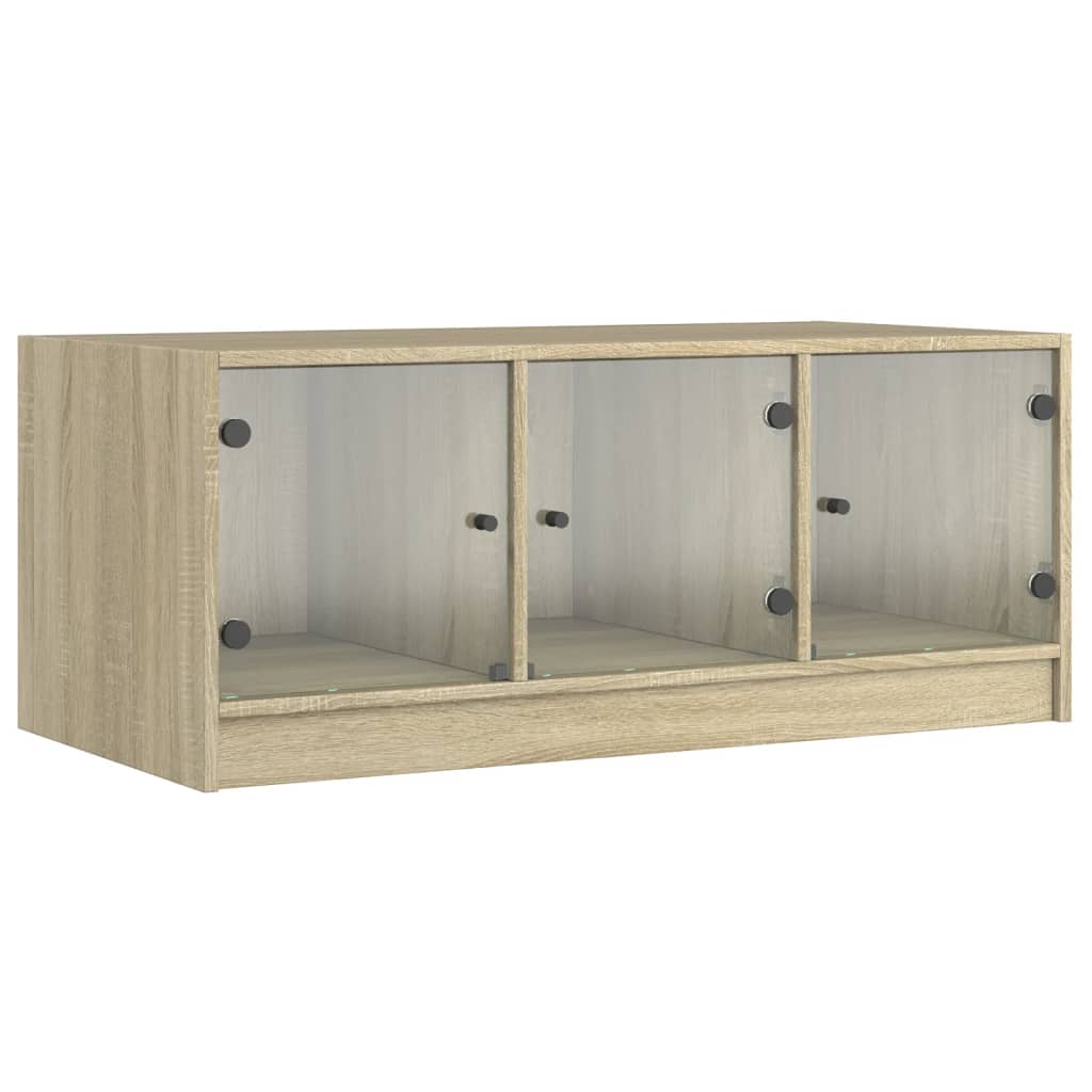 Coffee Table with Glass Doors Sonoma Oak 102x50x42 cm - Bargainia.com - 8721012213654 - 836415