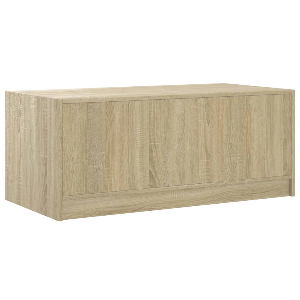 Coffee Table with Glass Doors Sonoma Oak 102x50x42 cm - Bargainia.com - 