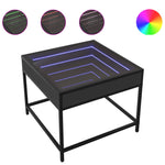 Coffee Table with Infinity LED Black 50x50x41 cm - Bargainia.com - 