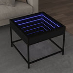 Coffee Table with Infinity LED Black 50x50x41 cm - Bargainia.com - 