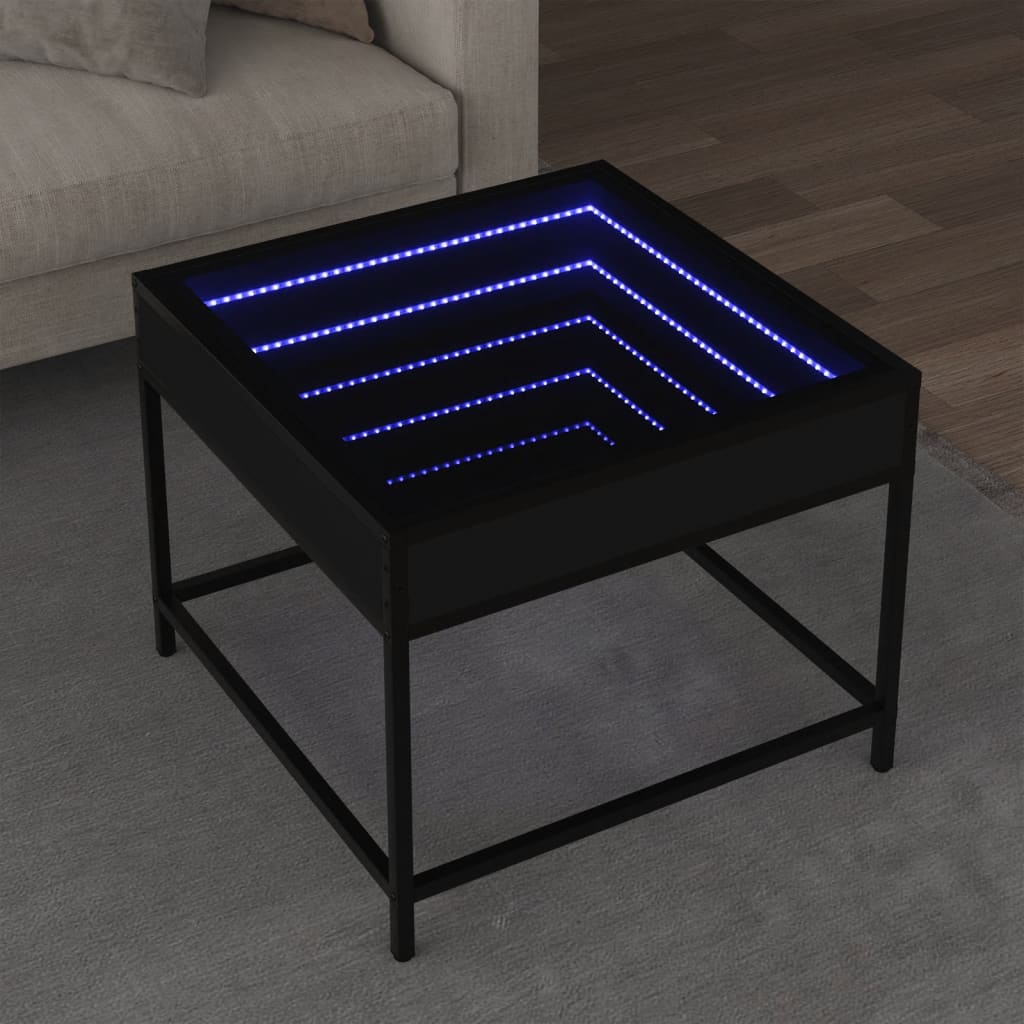 Coffee Table with Infinity LED Black 50x50x41 cm - Bargainia.com - 8721102678547 - 847677