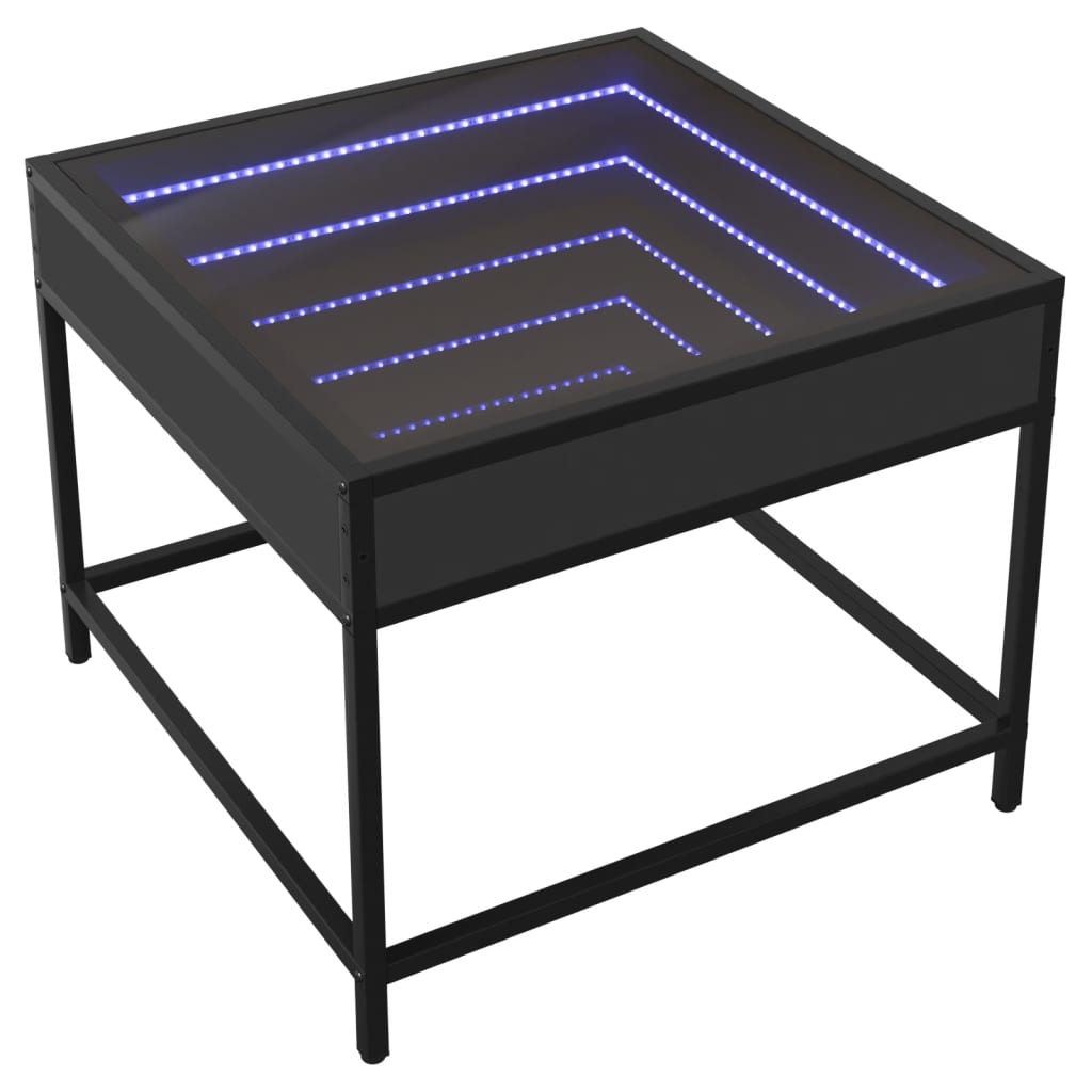 Coffee Table with Infinity LED Black 50x50x41 cm - Bargainia.com - 